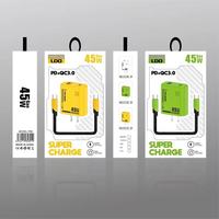 Cargador Superrápido de 45 W para Teléfono Móvil, Cargador de Viaje USB-C con Cable USB C, Carga Rápida de 45 W, Adaptador de Corriente USB Tipo C PD