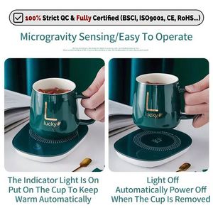 Hot Sale Stock or Custom Business Gift Set Cup Heating Pad Temperature Control Smart Coffee Mug Cup Warmer With Custom Logo Mug - Product Image 4