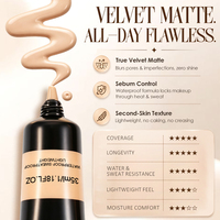 Créez votre propre marque de correcteur de teint liquide mat vegan, couvrance totale, longue tenue, anti-brillance, waterproof, pour peaux foncées, haute qualité