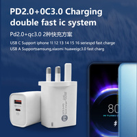 Cargador Rápido GaN de 45W con Doble Puerto USB A+C, PD2.0, QC3.0, Enchufe Europeo, Compacto, Portátil, con Protección Inteligente por Circuito Integrado para Teléfono Móvil, OEM