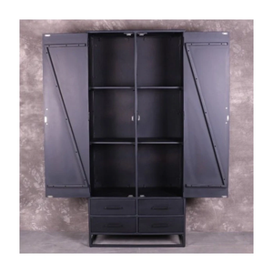 ตู้เก็บของโลหะอัลมิราห์สีดำ ขนาด 200x45x90 ซม. ทนทาน กว้างขวาง และแข็งแรง สำหรับจัดเก็บเสื้อผ้าและเครื่องประดับ - Product Image 6