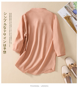 S-5XL Phục Hưng Cotton Linen Áo sơ mi của phụ nữ mùa thu <span class=keywords><strong>l</strong></span>ỏng <span class=keywords><strong>l</strong></span>ớn ren bảng điều khiển Linen dưới đầu màu xanh màu hồng trắng - Product Image 4