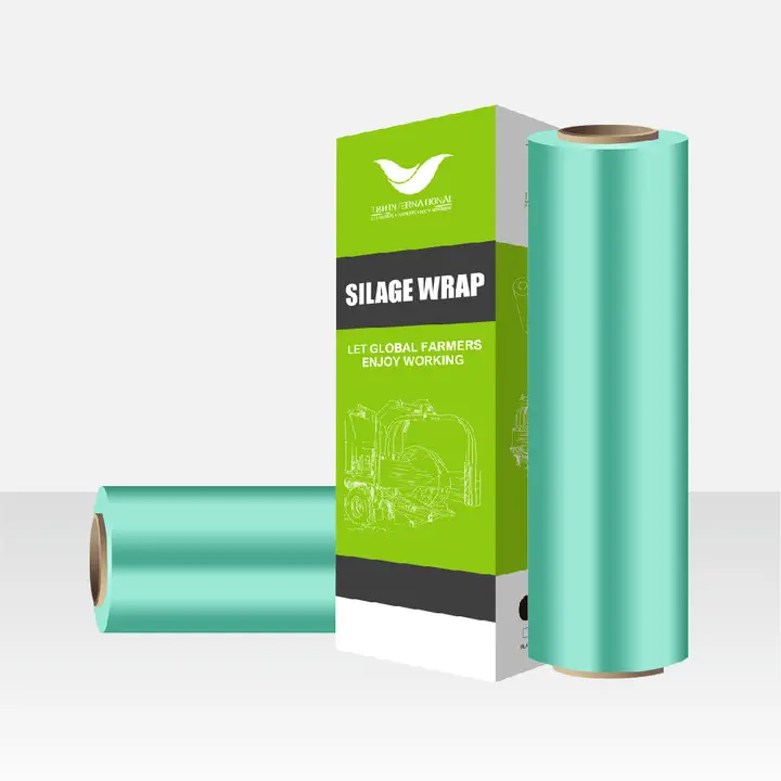 Grüne flexible Plastikfolie für industrielle Verwendung 500 mm Breite Heuballe-Silagverpackung 750 mm grüne Folie für Gras-Balle-Silag