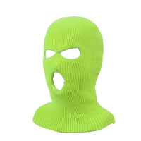 Masque de cagoule de ski de bandits de rappeurs de bandit à couverture complète à 3 trous tricoté sur mesure avec logo brodé pour la pêche aux adultes