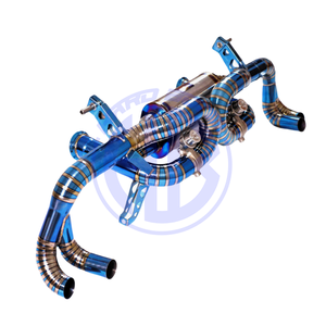 Titanium Alloy Catback <b>Exhaust</b> System for 2012 for Huracan LP580/LP610 1.5mm Thick Blue Burnt Finish Includes <b>Valves</b> - Product Image 3