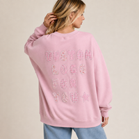 Sweat-shirt personnalisé pour femme, coupe oversize, manches classiques, col rond, avec patchwork de lettres, broderie, anti-boulochage, respirant