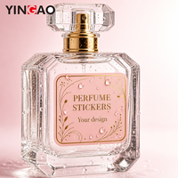 Rouleau d'étiquettes personnalisées pour parfum, rose doré, imperméable, résistant aux rayures, autocollant adhésif, écologique, durable, pour bouteille cosmétique