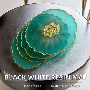 Modern Design Black and <b>White</b> Resin <b>Coaster</b> with Customized Size and Shape 5MM Thickness Superior Quality - Product Image 2