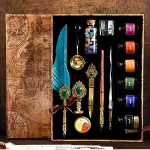 1 ensemble (ensemble de 6 bouteilles d'encre) stylo <span class=keywords><strong>plume</strong></span> <span class=keywords><strong>plume</strong></span> vintage europé<span class=keywords><strong>en</strong></span>-stylo <span class=keywords><strong>en</strong></span> <span class=keywords><strong>verre</strong></span> avec joint de peinture-spécial pour cadeau souvenir - Product Image 5