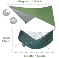 Hamac de camping et de voyage Woqi avec bâche de protection contre la pluie, bâche en nylon et moustiquaire pour l'aventure