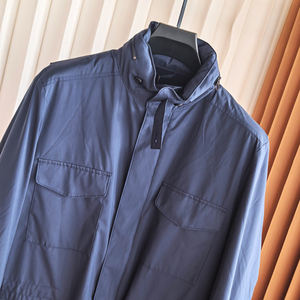Veste <span class=keywords><strong>d</strong></span>'<span class=keywords><strong>hiver</strong></span> <span class=keywords><strong>d</strong></span>écontractée pour <span class=keywords><strong>homme</strong></span>, coupe ample, double col, imperméable, coupe-vent, style Old Money, avec fermeture éclair et col montant, teinte unie - Product Image 3