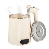 Nouvelle conception, bouilloire électrique sans fil 1200W à double paroi en verre borosilicate, arrêt automatique, capacité 1,2L, pour la maison et l'hôtel