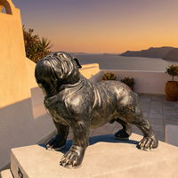 Sculpture emblématique de bouledogue en bronze - Statue de bouledogue anglais grandeur nature sur mesure avec options personnalisées, sculpture en bronze