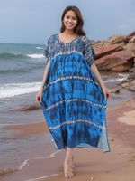 Robe Longue Musulmane Ample Imprimée de Luxe en Viscose pour Femme, Grande Taille, Robe de Plage, Logo Personnalisé, Vente Chaude