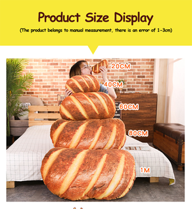Oreiller en forme de pain de simulation 3D, coussin de dos lombaire doux, oreillers <span class=keywords><strong>alimentaires</strong></span> amusants pour la décoration intérieure - Product Image 2
