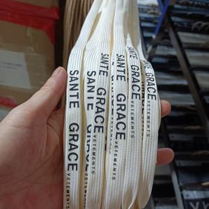 Wholesale Garment Pants 10mm Wide <b>Black</b> Drawstring Dipping Silicone Ends Polyester Flat Drawcord With Silicone Tips Print Logo - Product Image 6