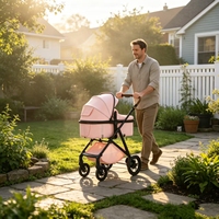 Poussette 2026 dernière génération, design haute vue, cadre en acier durable, pliable avec porte-gobelet, idéale pour les promenades quotidiennes