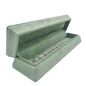 Offre Spéciale coffret cadeau de bijoux en cuir de luxe haut de gamme emballage de bague de mariage motif carré - Product Image 5