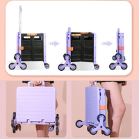 Baoyu Factory Plastic Stair Climber Carrito de compras Carrito plegable Carrito de mano para ir de compras
