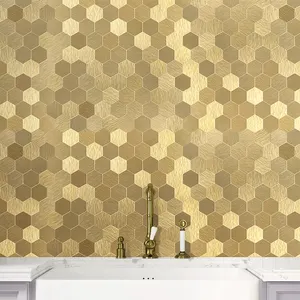Хорошее качество конкурентоспособная цена квадратная душевая комната кухня Backsplash золотые настенные плитки мозаика