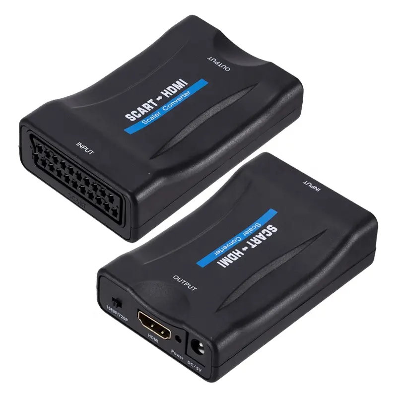 Scart 2 HDMI Adaptador convertidor 1080P Scart hembra a HDMI hembra convertidor adaptador