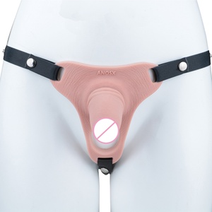 ANOSX Strapon Silicone Chastity Cage FTM Penis Packers Wearable Hollow Realistic <b>Dildo</b> Short Soft Penis Transgender Sissy - Product Image 3