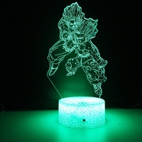 Lampe en acrylique 3D créative de manga Dragon Ball personnalisée Anime veilleuse LED lampe de nuit de décoration de chambre d'enfant