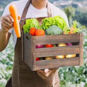 Kotak kayu besar peti kayu untuk penyimpanan Rustic buatan tangan dengan pegangan kayu tahan lama untuk Display - Product Image 4