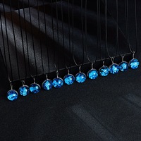 Collier pendentif créatif double face pour femmes, chaîne en boule de verre lumineux du zodiaque chinois