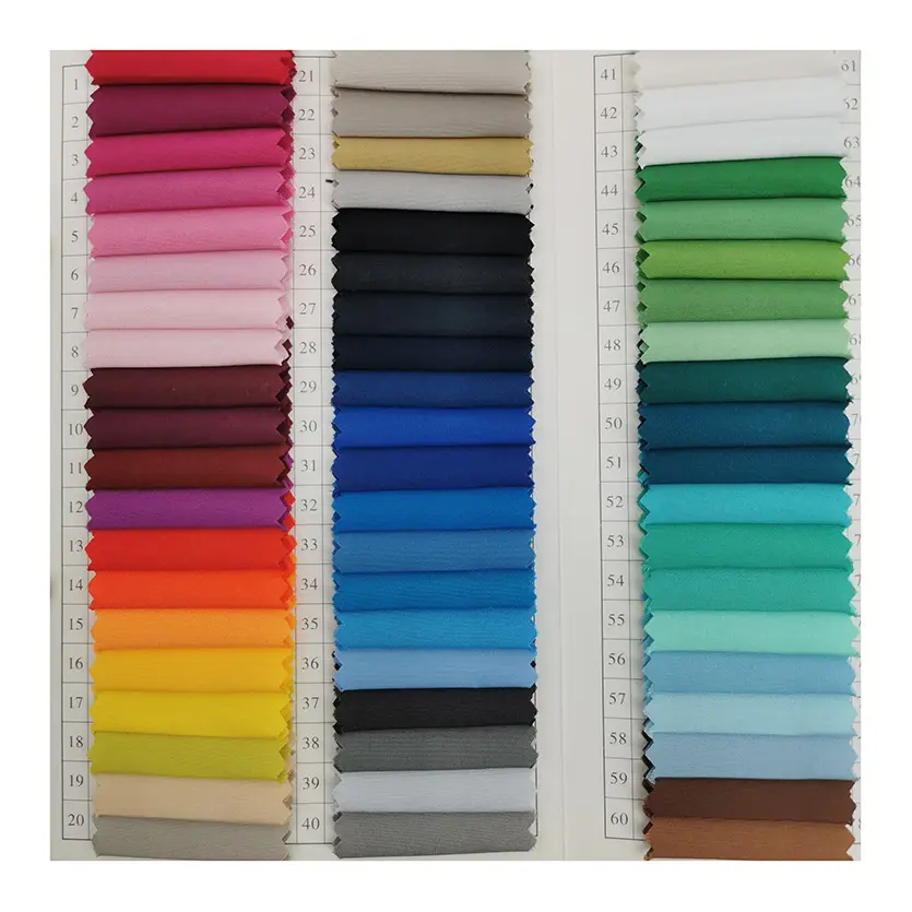 Tissu polyester 100% tissé à couleur unie, peau de pêche pour vêtements