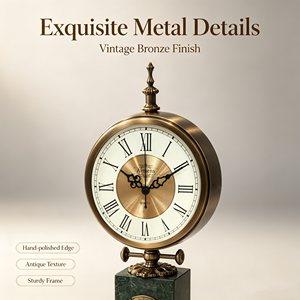 <span class=keywords><strong>Reloj</strong></span> <span class=keywords><strong>de</strong></span> <span class=keywords><strong>Mesa</strong></span> <span class=keywords><strong>de</strong></span> Cuarzo Silencioso con Números Romanos <span class=keywords><strong>de</strong></span> Metal <span class=keywords><strong>Bronce</strong></span> <span class=keywords><strong>Antiguo</strong></span>, <span class=keywords><strong>Reloj</strong></span> <span class=keywords><strong>de</strong></span> Escritorio <span class=keywords><strong>de</strong></span> Lujo para Decoración del Hogar, Regalo Ideal - Product Image 4