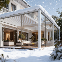 Pergola de luxe en aluminium pour l'extérieur, 4x6m, imperméable, toit rétractable motorisé et réglable, respectueuse de l'environnement, pour jardin