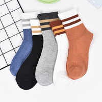 Top qualité été drôle hommes coton absorber la sueur mode classique rayé chaussettes