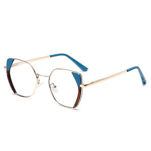 Nuevas gafas ópticas de moda europea y americana con montura ojo de gato para mujer, lentes TAC con protección UV400 y antiluz azul, montura mediana, color negro. - Product Image 3