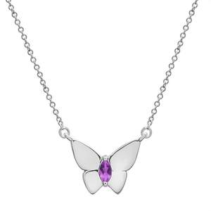 Collier de grand-mère avec pierres de naissance pour enfants Collier de naissance en améthyste à la mode Pierre de naissance en or rose - Product Image 2
