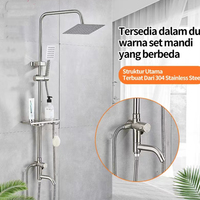 304 ensemble de douche de salle de bain mural en acier inoxydable mitigeur de refroidissement unique tête de robinet de douche et système de douche de salle de bain à main