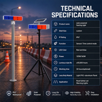 Feux de signalisation routière à LED solaires à double couleur rouge et bleue, étanches IP67, 120W 160W, pour la sécurité routière