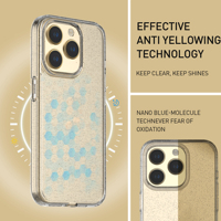 Soonleader Vente en gros Coques de téléphone portable transparentes décorées de paillettes en PC dur TPE+PC antichoc pour Iphones 15 Pro Max