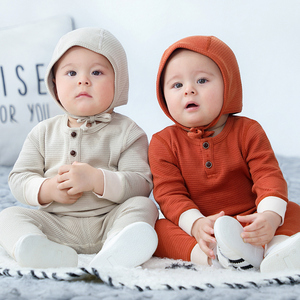 Rompers de Algodón Tejido para Bebés Recién Nacidos, Niños y Niñas, con Gorros, para Otoño y Primavera - Product Image 3