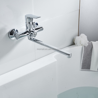 Fabricant de robinets mommali, robinet de bain mural avec bec de baignoire à long col, prix d'usine