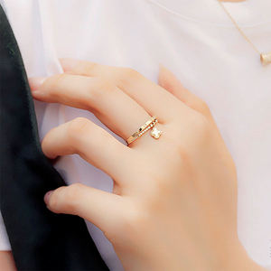 แหวนสั่งทำพิเศษ ทองคำแท้ 14K แหวนแต่งงานประดับเพชร CZ รูปใบโคลเวอร์สี่แฉก พร้อมเพชร สำหรับผู้หญิง แหวนทอง 14K - Product Image 6