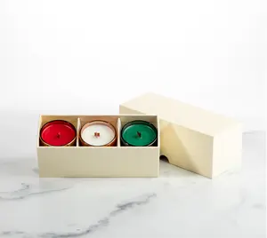 高端定制样品蜡烛礼品盒矩形奉献蜡烛盒套装包装3支蜡烛