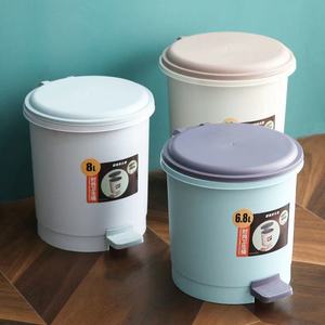 Cubo de basura con pedal de 8L, para uso en interiores, cilíndrico, para baño, cocina, sala de estar, hogar - Product Image 4