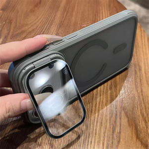 Película de lente de cubierta completa, soporte de acrílico esmerilado mate translúcido, funda de teléfono magnética para <span class=keywords><strong>iPhone</strong></span> 17 16 15 14 <span class=keywords><strong>13</strong></span> <span class=keywords><strong>12</strong></span> <span class=keywords><strong>Pro</strong></span> <span class=keywords><strong>Max</strong></span> Plus Air - Product Image 1