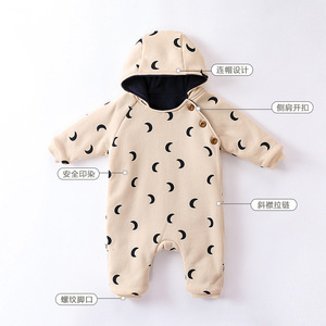 Batas de algodón de invierno de una pieza <span class=keywords><strong>para</strong></span> bebés, <span class=keywords><strong>ropa</strong></span> gruesa acolchada <span class=keywords><strong>para</strong></span> recién nacidos, hombre y mujer, estilo informal y bonito - Product Image 4