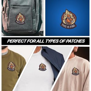 DigitEMB This Is Fine Patch brodé thermocollant en feutre, motif chien en flamme (badge <span class=keywords><strong>meme</strong></span>), pour vestes et sacs à dos, 2,56 x 3 pouces - Product Image 2