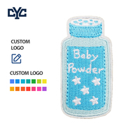 Patch brodé thermocollant personnalisé sur le thème du bébé, motif dessin animé mignon, biberon et lettre brodée, appliqué pour biberon de poudre pour nourrisson