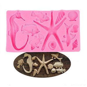 Ocean Sea Life Mold Rectangle Cake Decoration Chocolate Mold For Fondant Polymer Clay Resin Plaster - Product Image 1