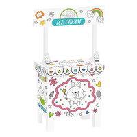 Kit de Bricolage 3D Personnalisable pour Enfants : Kiosque à Glaces en Carton à Colorier – Jouet Éducatif pour Stimuler l'Imagination des Enfants