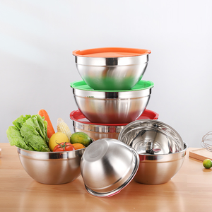 DFU0177 Bol à salade en acier inoxydable de différentes tailles avec couvercle en plastique, personnalisable, en stock - Product Image 6